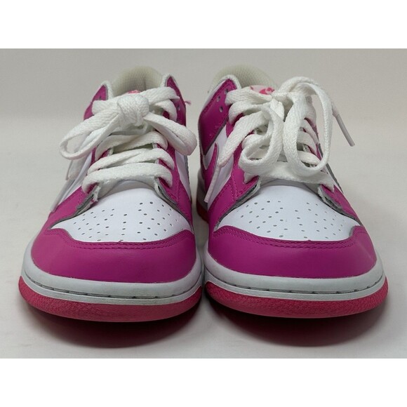 Nike Dunk Low Laser Fuchsia Sneakers 4.5Y Women’s 6 Pink GS Shoes FB9109-102 - Picture 2 of 12